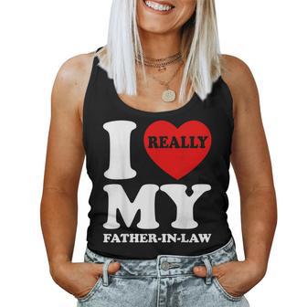 I Love My Father-In-Law I Heart Dad For Kids Women Tank Top | Seseable UK