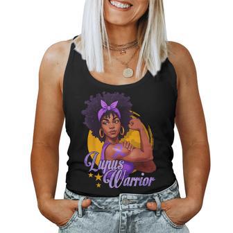 Lupus Warrior Afro Black Woman Wear Purple Ribbon Awareness Women Tank Top - Thegiftio UK