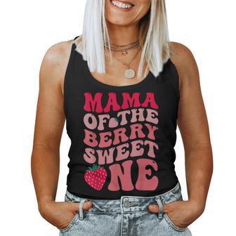 Mama Of The Berry Sweet One Strawberry First Birthday Women Tank Top - Thegiftio UK