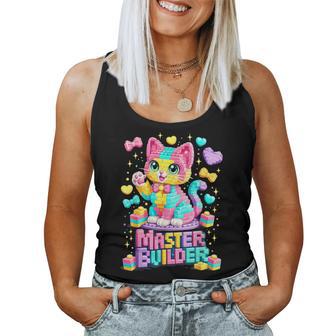 Master Builder Cat Building Brick Block Boy Girl Kid Women Tank Top - Monsterry UK