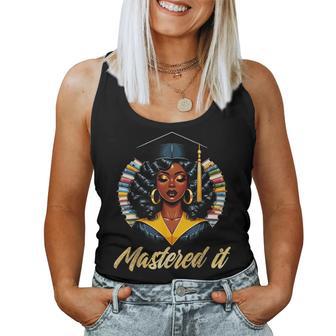 Mastered It Black Queen Afro Graduate Master's Degree Women Tank Top - Thegiftio UK