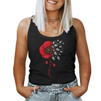 Memorial Day Never Forgotten Red Poppy Flower Veteran Womens Women Tank Top - Thegiftio UK