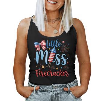 Miss Firecracker 4Th July America Patriot Toddler Girl Kids Women Tank Top - Thegiftio UK