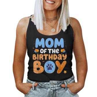 Mom Of The Birthday Boy Dog Lover Family Matching Women Tank Top - Monsterry