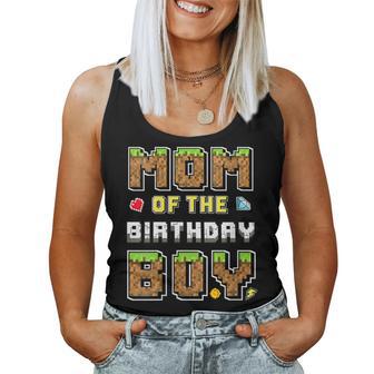 Mom Of The Birthday Boy Gamer Pixel Birthday Party Matching Women Tank Top - Thegiftio UK