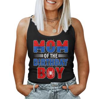 Mom Of The Birthday Boy Spider Web Birthday Party Women Tank Top - Thegiftio UK