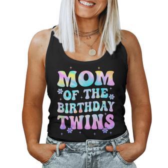 Mom Of The Birthday Twins Girls Kids Party Retro Bday Women Tank Top - Thegiftio UK