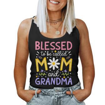 Mother's Day Blessed To Be Called Mom And Grandma Floral Women Tank Top - Thegiftio