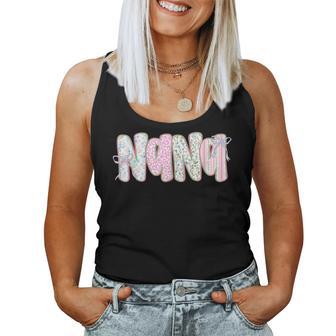 Nana Floral Coquette Bow Mother's Day Cute Grandma Women Tank Top | Mazezy