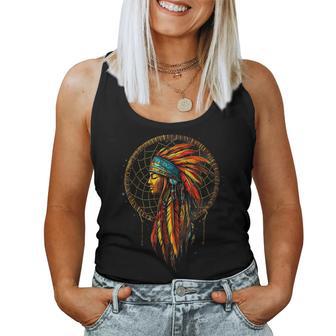 Native American Indian Chief Dreamcatcher Indian Tribe Women Tank Top - Thegiftio UK