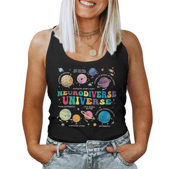 Neurodiverse Universe Space Planet Autism Awareness Teacher Women Tank Top - Monsterry