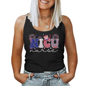 Nicu Nurse 4Th Of July American Flag Patriotic Nicu Nurse Women Tank Top | Seseable UK