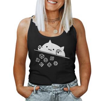 Niedliche Katze Gamer Rpgpiel Regenbogen Würfel Nerdy Männer Frauen Kinder Tank Top Frauen - Seseable