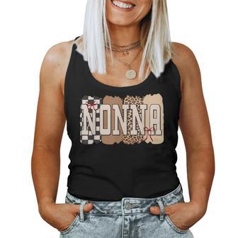 Nonna Leopard Print Checkered Collage Italian Grandma Women Tank Top - Thegiftio