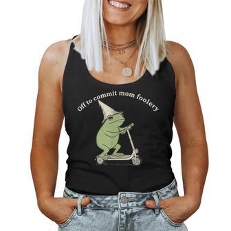 Off To Commit Mom Foolery Frog Meme Women Tank Top - Monsterry
