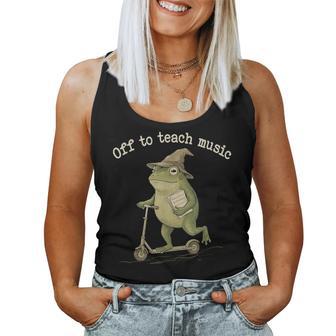 Off To Teach Music Teacher Appreciation Frog Meme Teaching Women Tank Top - Thegiftio UK