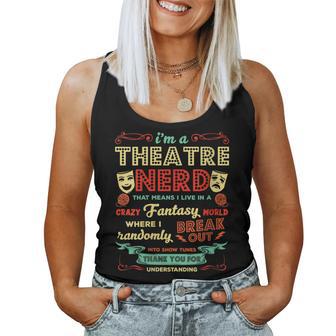Oy Un Nerd Del Teatro Actores De Teatro Divertidos Actores Cuello Camiseta sin mangas para mujer - Regaloses