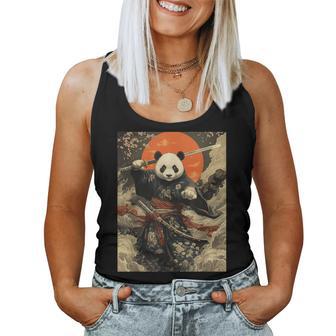 Pandaamurai Ola Kanagawa Japonesa Pandas Graciosos Camiseta sin mangas para mujer - Regaloses