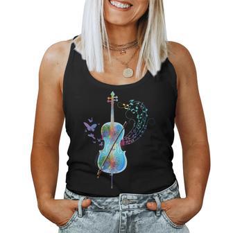 Papillon Instrument De Musique Cadeauioloncelliste Cello Débardeur pour femme - Cadeauxyz