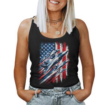 Patriotic Jets Fourth Of July Usa American Flag Women Women Tank Top - Thegiftio UK