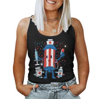 Patriotic Nurse Rocket Healthcare Hero 4Th Of July Women Tank Top - Thegiftio UK