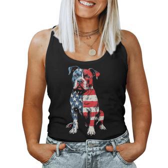 Patriotic Pitbull American Flag Dog Mom Pitbull Dad Women Tank Top - Thegiftio UK
