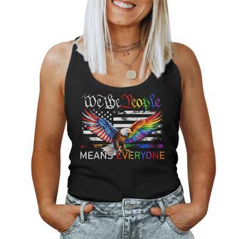 We The People Means Everyone Eagle Usa Flag Lgbt Rainbow Women Tank Top - Monsterry