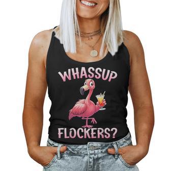 Pink Flaming Flamingo Lover Whassup Flockers Women Tank Top - Thegiftio UK
