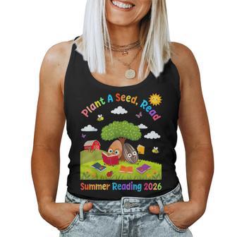 Plant A Seed Read Summer Reading 2026 Cute Farm Book Library Women Tank Top - Thegiftio