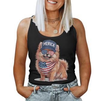 Pomeranian 4Th Of July Us American Flag Pom Dog Patriotic For Kids Women Tank Top - Thegiftio UK