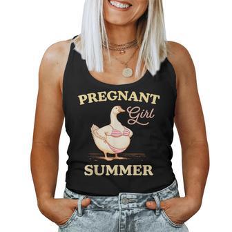 Pregnant Girl Summer Baby Announcement Goose Mom Women Tank Top - Thegiftio UK