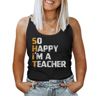 Profesor De Inglés -O Happy I'm A Teacher Profesor Camiseta sin mangas para mujer - Regaloses