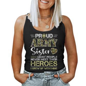 Proud Army Sister Camou Soldier Family I Raised Mine Match Women Tank Top - Thegiftio UK