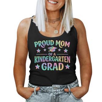 Proud Mom Of A Kindergarten Grad Tie Dye Graduation Mom Women Tank Top - Thegiftio UK