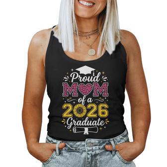 Proud Mom Of A 2026 卒業 シニア ひまわり ヒョウ ハート レディースタンクトップ - Kawaiitshirt