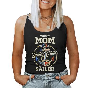 Proud Mom Of A Sailor Us Veteran Family Matching Women Tank Top | Seseable UK