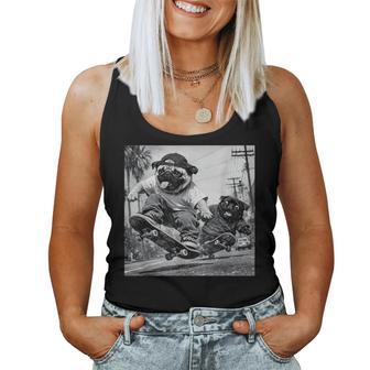 Pug Boys Girls Costume Retro Meme Skateboard 90S Women Tank Top - Thegiftio UK