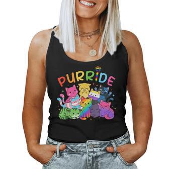 Purride Cat Lgbt Rainbow Lesbian Gay Pride Ally Kids Women Tank Top - Thegiftio UK