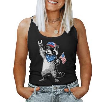 Raccoon 4Th Of July Flag Raccoon Lovers Kids Women Tank Top - Monsterry DE