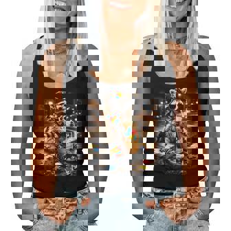 Raccoon Drinking Iced Coffee Autism Awareness Animal Meme Women Tank Top | Seseable CA