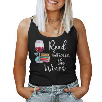 Read Between The Wines Im Just A Girl Who Loves Books & Wine Women Tank Top - Thegiftio UK