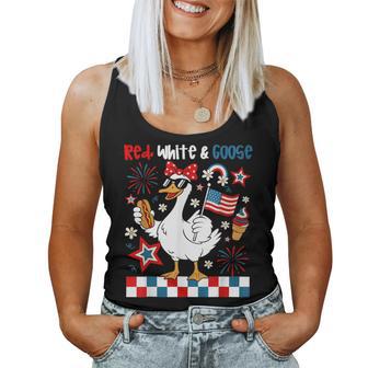 Red White And Goose 4Th Of July Patriotic Kids Women Tank Top - Thegiftio UK