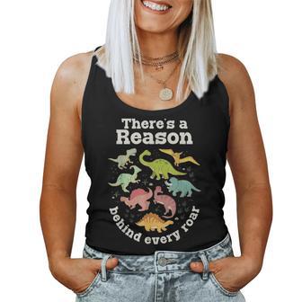 There’S A Reason Behind Every Roar Dinosaur Sped Teacher Rbt Women Tank Top - Monsterry