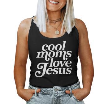 Retro Cool Moms Love Jesus Bible Verse Faith Mama Women Tank Top - Thegiftio UK