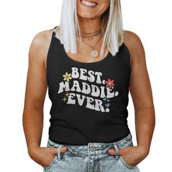 Retro Groovy Best Maddie Ever ファーストネーム 母の日 女の子 レディースタンクトップ - Kawaiitshirt