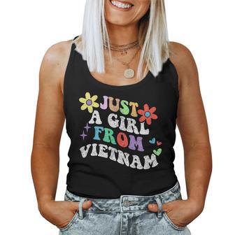 Retro Groovy Just A Girl Fromietnam Día De La Madre 2023 Camiseta sin mangas para mujer - Regaloses