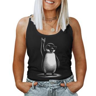 Retro Penguin Rock And Roll Kids Penguin Women Tank Top - Thegiftio UK