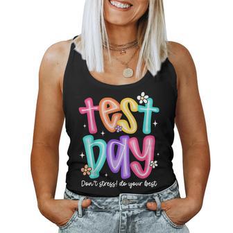 Retro Test Day Don't Stress Do Your Best Teacher Testing Day Women Tank Top - Thegiftio
