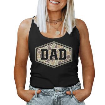 Retro Varsity Camo Dad Duck Hunting Camouflage Father’S Day Women Tank Top - Monsterry