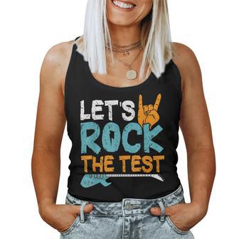 Rock And Roll Teacher Rock The Test Day Women Tank Top - Thegiftio UK